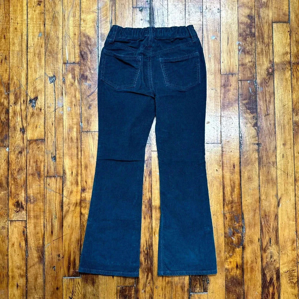 Old Navy Pants Girls Size 10 Teal Corduroy Stretch High Rise Flared Leg Retro